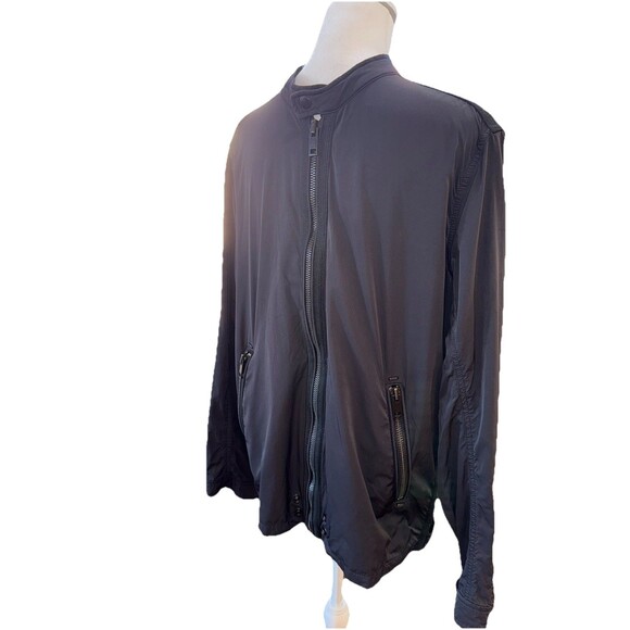 Diesel Black Nylon Moto Bomber Jacket Men’s L Full Zip Techwear Streetwear Soft - Picture 2 of 12